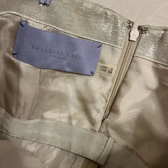 Silver Silk Vera Wang Strapless Dress - Picture 7 of 8